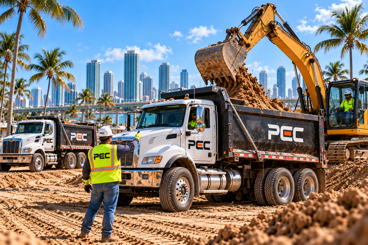 PEC company-owned equipment fleet on site